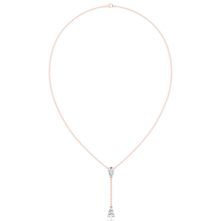 .50CT Pear Shape Natural Diamond Lariat Necklace