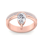 Zelie - Floating Pear Shape Diamond Double Band Engagement Ring - Gem Jewelers Co