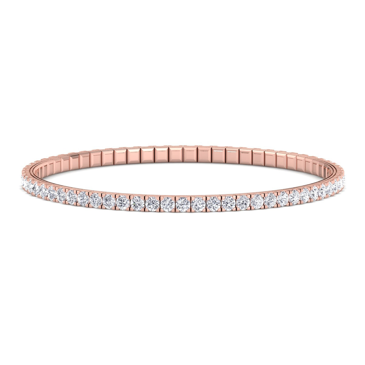 Flexible Tennis Bracelet -14K-3CT-6CT-Rose Gold