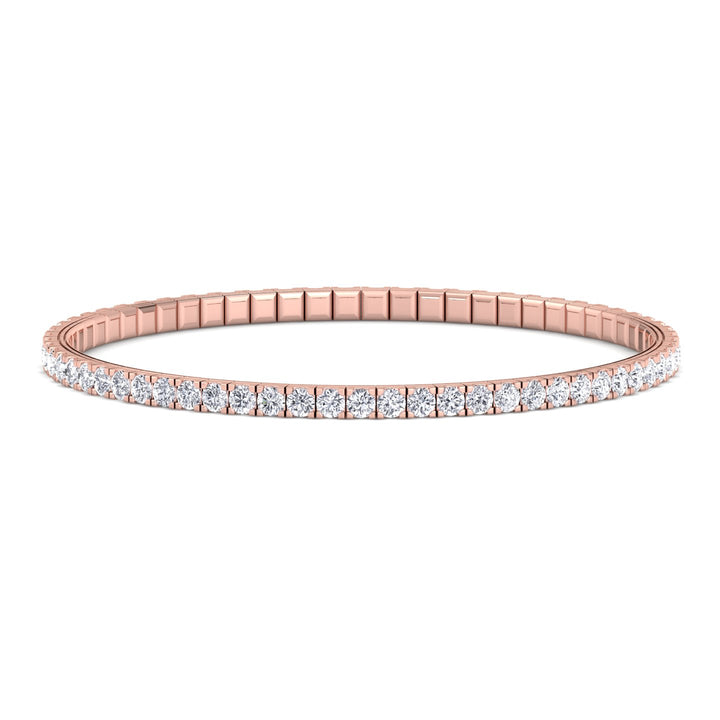 Flexible Tennis Bracelet -14K-3CT-6CT-Rose Gold