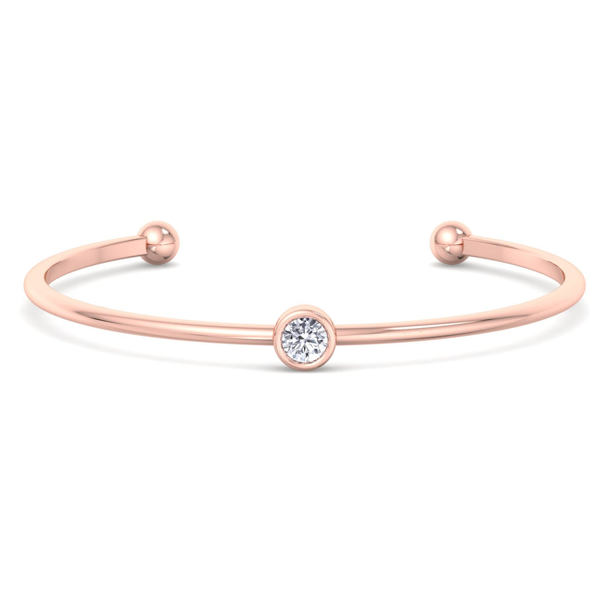 Ciella - Bezel Set Natural Diamond Solitaire Bangle - Gem Jewelers Co