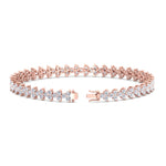 Natural Diamond Trio Tennis Bracelet Rose Gold 14K 