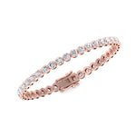 Crown prong diamond bracelet 14K Rose gold