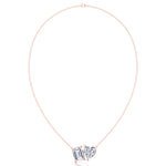 Toi Et Moi Emerald & Heart Shape Natural Diamond Pendant-1CT-2CT-Rose Gold