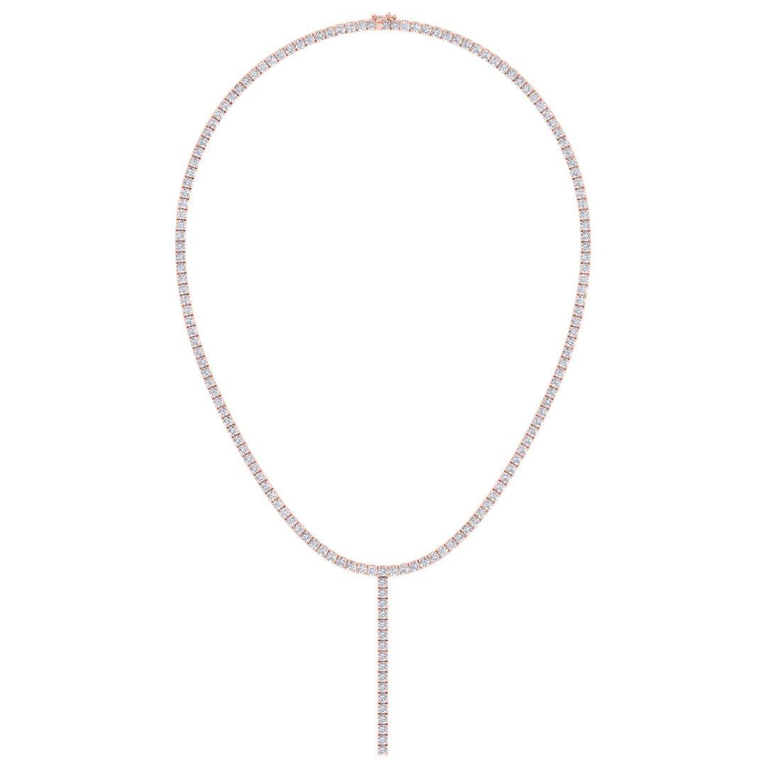 4 Prong Natural Diamond Y Drop Tennis Necklace RG 3