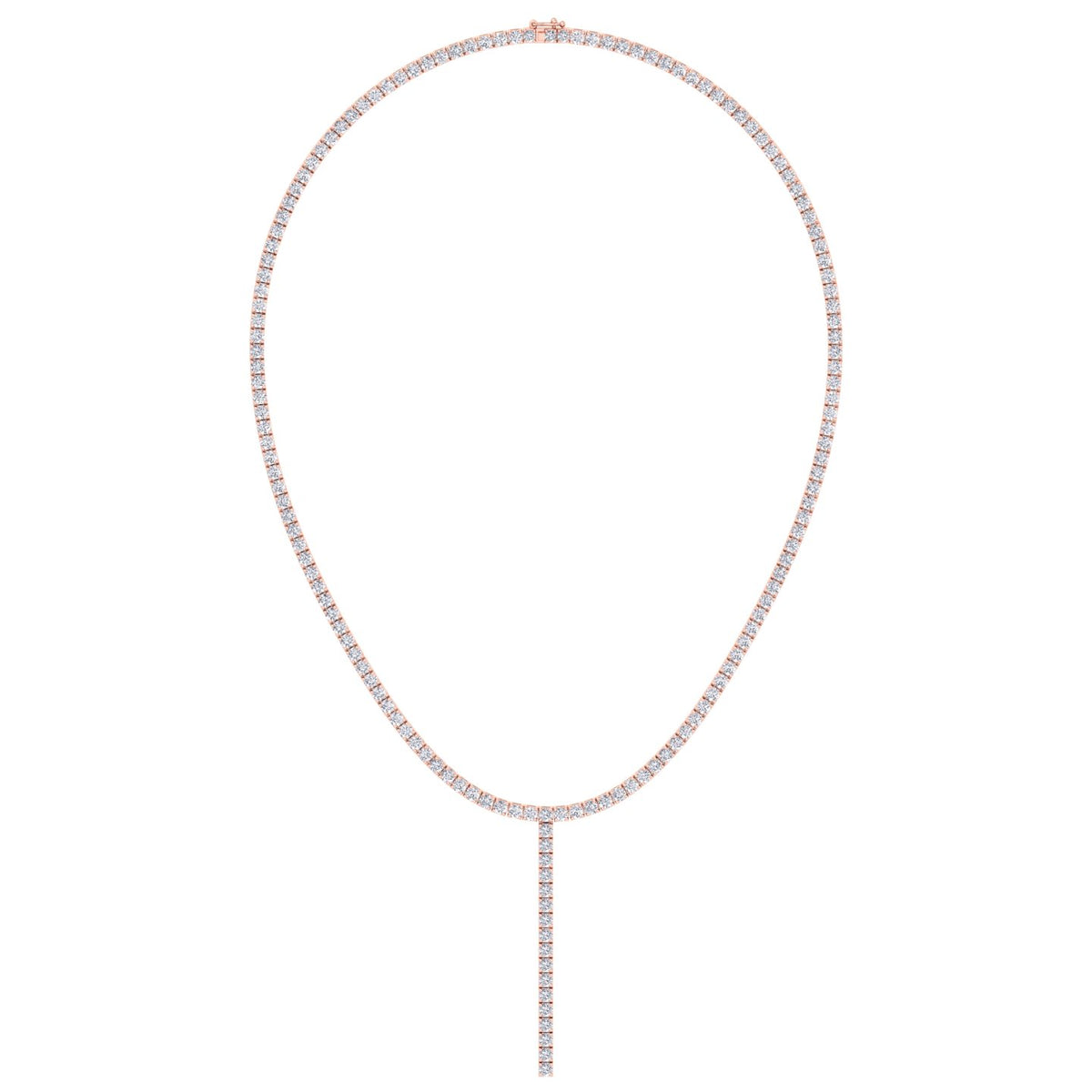 4 Prong Natural Diamond Y Drop Tennis Necklace RG 3