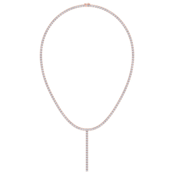 4 Prong Natural Diamond Y Drop Tennis Necklace RG 3