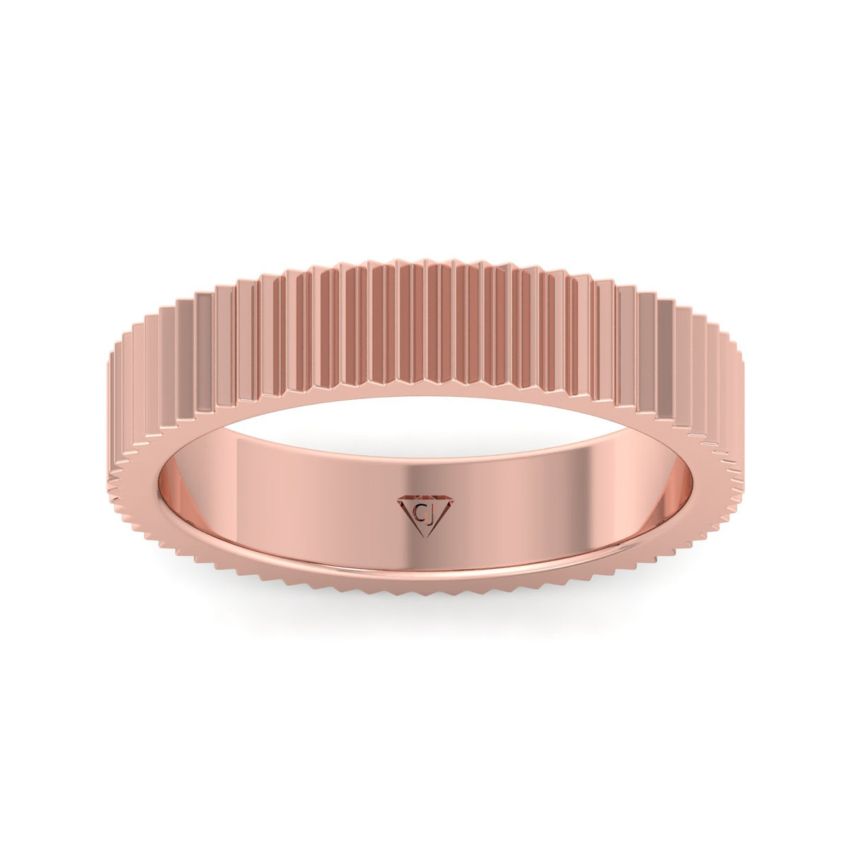 Franco - Unisex 5mm Fluted Gold Band - Gem Jewelers Co