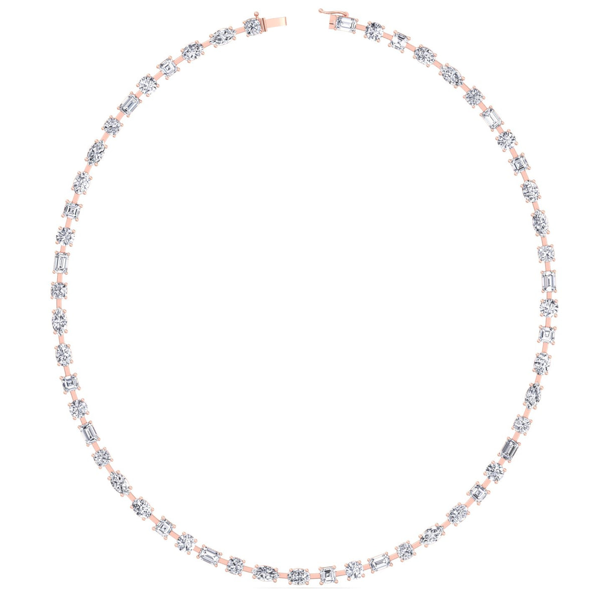 Selani - Multi Shape Diamond Tennis Necklace - Gem Jewelers Co