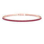 Rossa - Flexible Natural Red Ruby Bangle in 14K Rose Gold - Gem Jewelers Co 1