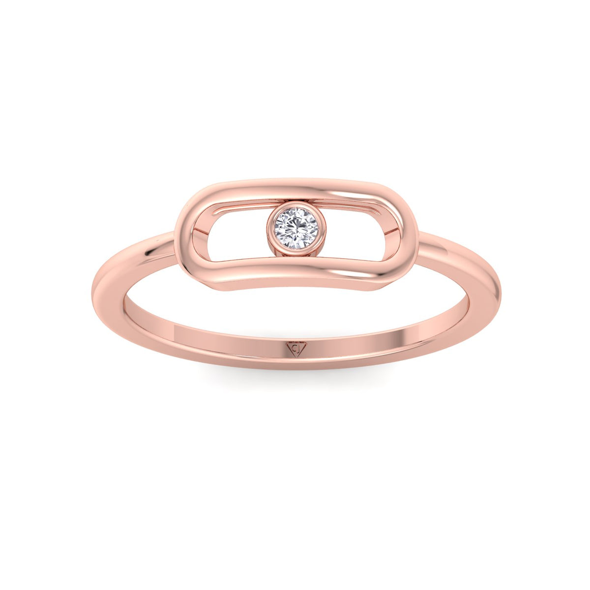 Bria - Fashion Diamond Gold Ring with Single Bezel Stone - Gem Jewelers Co