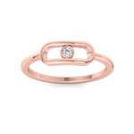 Bria - Fashion Diamond Gold Ring with Single Bezel Stone - Gem Jewelers Co