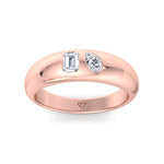 Verdiana - Toi et Moi Domed Bezel Set Diamond Ring - Gem Jewelers Co