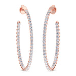 Clara - 6.2CT Round Diamond Inside Out Hoops - Gem Jewelers Co