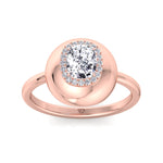 Inez - Bubble Bezel Cushion Shape Halo Diamond Engagement Ring - Gem Jewelers Co