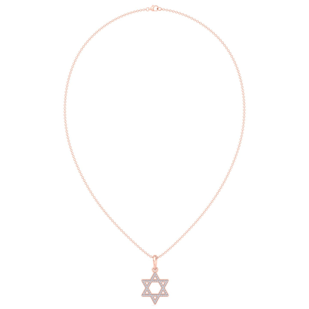 .35CT Star Of David Pendant Natural Diamond Pendant Necklace