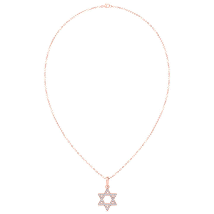 .35CT Star Of David Pendant Natural Diamond Pendant Necklace