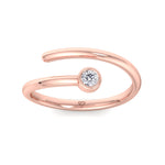 Sylvie - Round Cut Diamond Bezel Stacking Open Ring - Gem Jewelers Co