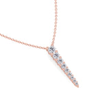 Graduated Natural Diamond Drop Pendant Rose Gold 14K 18K