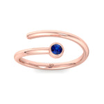 Bleu - Round Cut Blue Sapphire Bezel Set Stacking Ring - Gem Jewelers Co