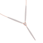 Natural Eternity Style Diamond Lariat  Necklace Rose Gold 14K 18K