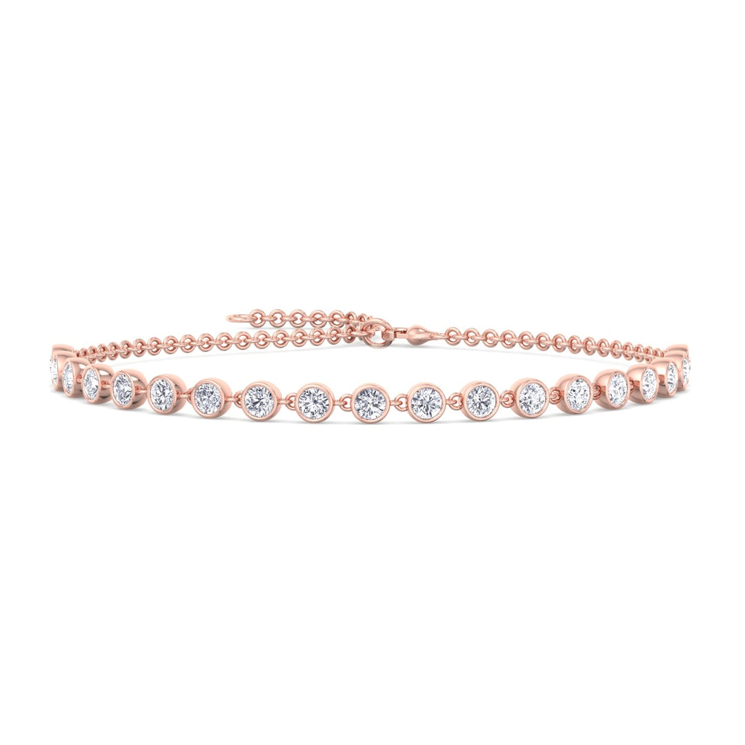 Carta - Bezel Set Natural Diamond Chain Bracelet - Gem Jewelers Co