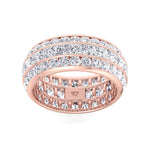 Romeo - 5.5CT 3 Row Channel Set Princess and Round Cut Diamond Eternity Band - Gem Jewelers Co