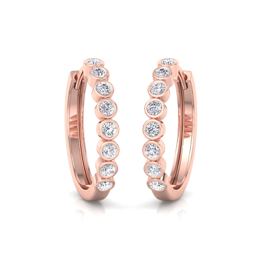 RG Round Shape Natural Diamond Hoop Earrings 2
