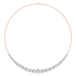 Tullia - Halfway Graduated Crown Prong Natural Diamond Tennis Necklace - Gem Jewelers Co