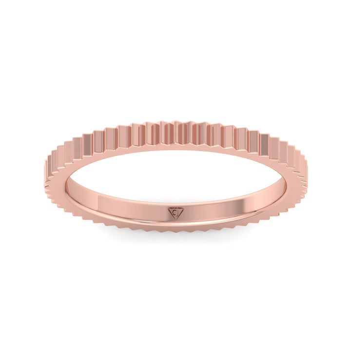 Franco - Unisex 2mm Fluted Gold Band - Gem Jewelers Co