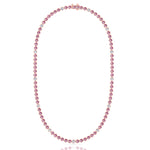Bezel Set Natural Pink Sapphire Tennis Necklace with Diamonds
Rose Gold 14K 18K