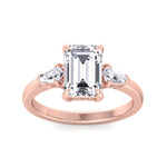 Caterina - Emerald Shape Diamond Engagement Ring With Tapered Baguette Side Stones - Gem Jewelers Co