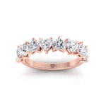Heart Shape Half Way Natural Diamond Eternity Band Rose Gold 14K 18K