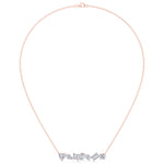 Multi Shape Natural Diamond Bar Pendant Rose Gold 14K 18K