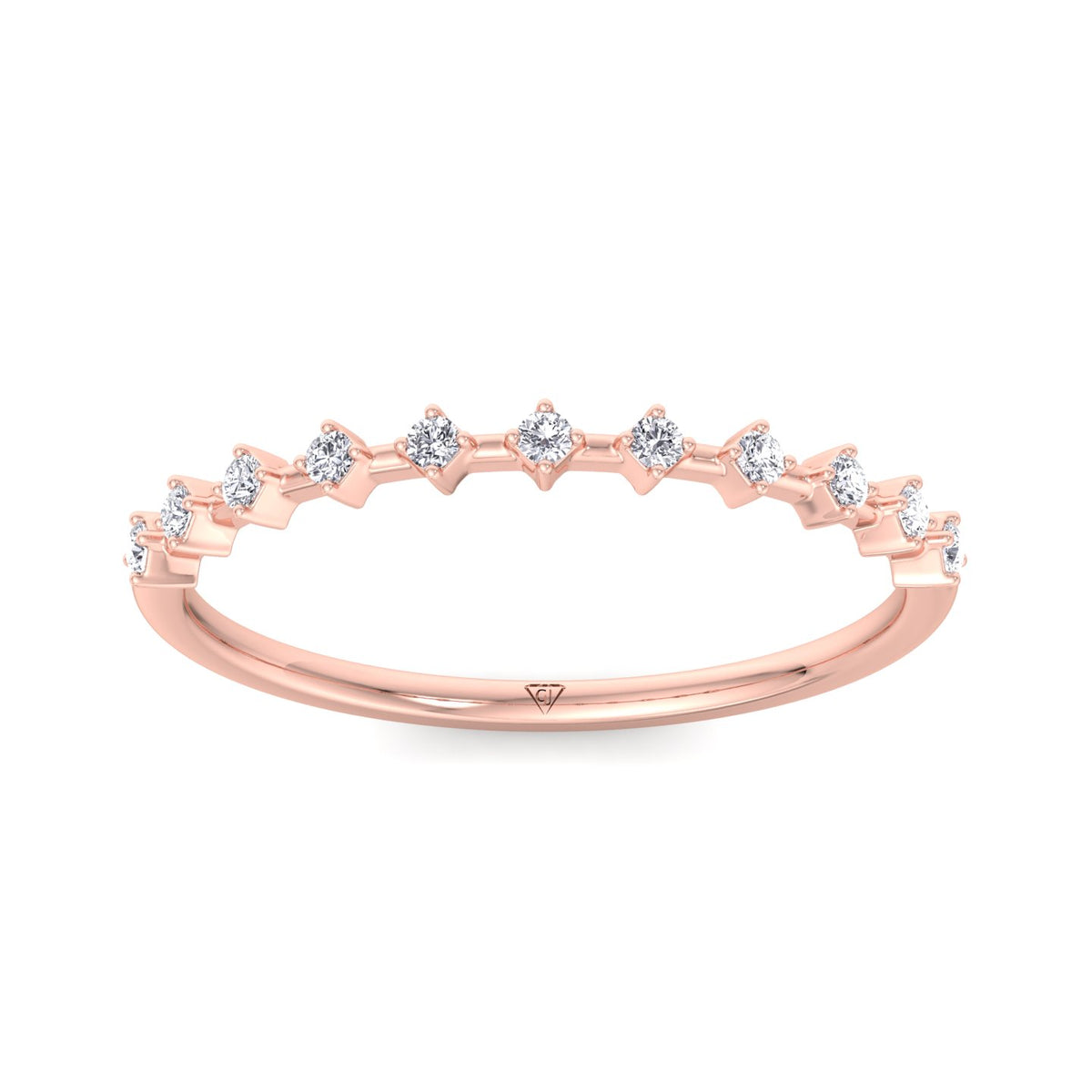Simona - Multi Stone Round Natural Diamond Dainty Ring - Gem Jewelers Co