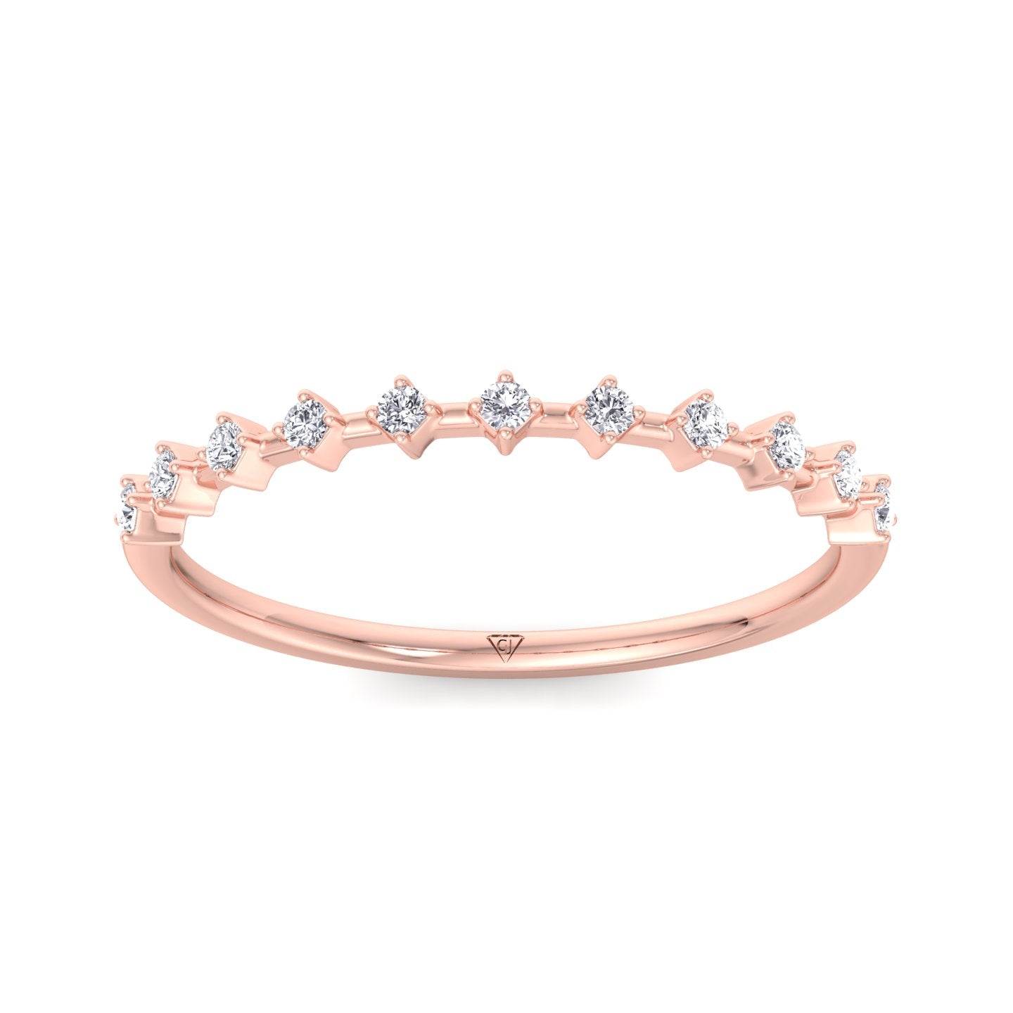 Simona - Multi Stone Round Natural Diamond Dainty Ring - Gem Jewelers Co