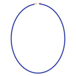 Men's Natural Blue Sapphire Tennis Necklace Rose Gold 14K 