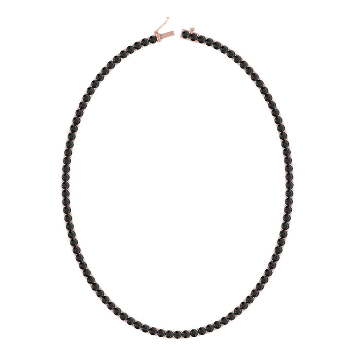 Men's Black Diamond Tennis Necklace 14K Solid Gold