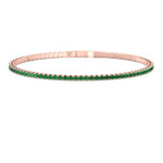 Chiara - Flexible Natural Emerald Bangle in 14K Solid Gold - Gem Jewelers Co
