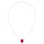 (3.5CT T.W.) Natural Pink Sapphire and Ruby Pendant Rose Gold 14K 18K