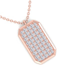 Vito - Diamond Dog Tag Pendant Necklace - Gem Jewelers Co