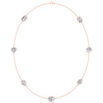 Multi Shape Natural Diamonds By The Yard Necklace Rose Gold 14K