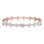Round Floral Style Natural Diamond Tennis Bracelet RG 2