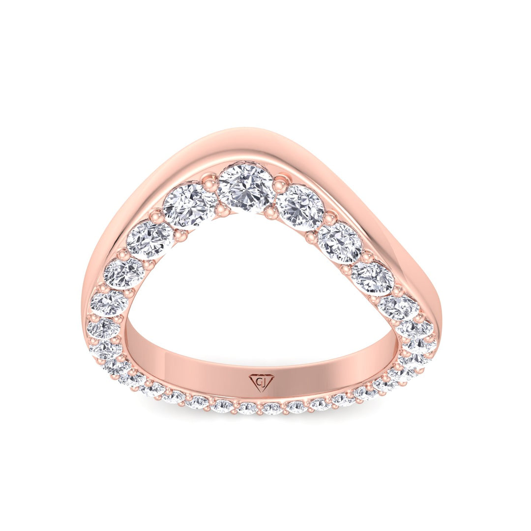 Natural Diamond Invisible Halo Eternity Band Rose Gold 14K 18K