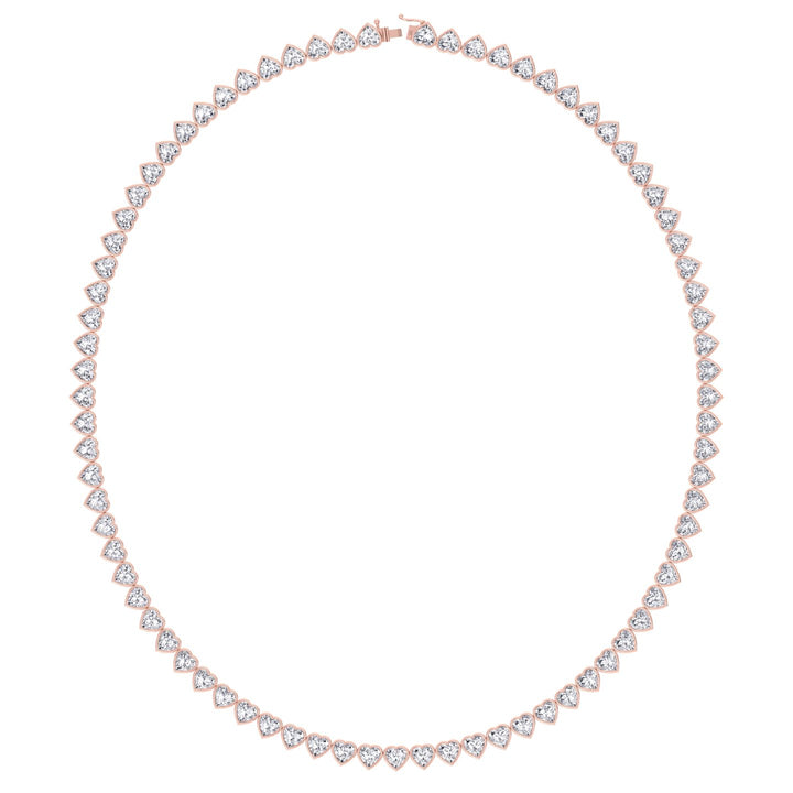 Lavinia - Heart Shape Bezel Set Diamond Tennis Necklace