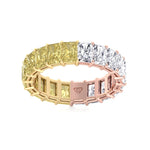 Gemma - Two Tone Radiant Cut Yellow Diamond Eternity Band - Gem Jewelers Co