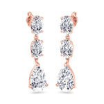 Wynn - Oval and Pear Shape Diamond Drop Earrings - Gem Jewelers Co