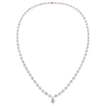 Pear Shape Natural Diamond Tennis Necklace Rose Gold 14K 15CT