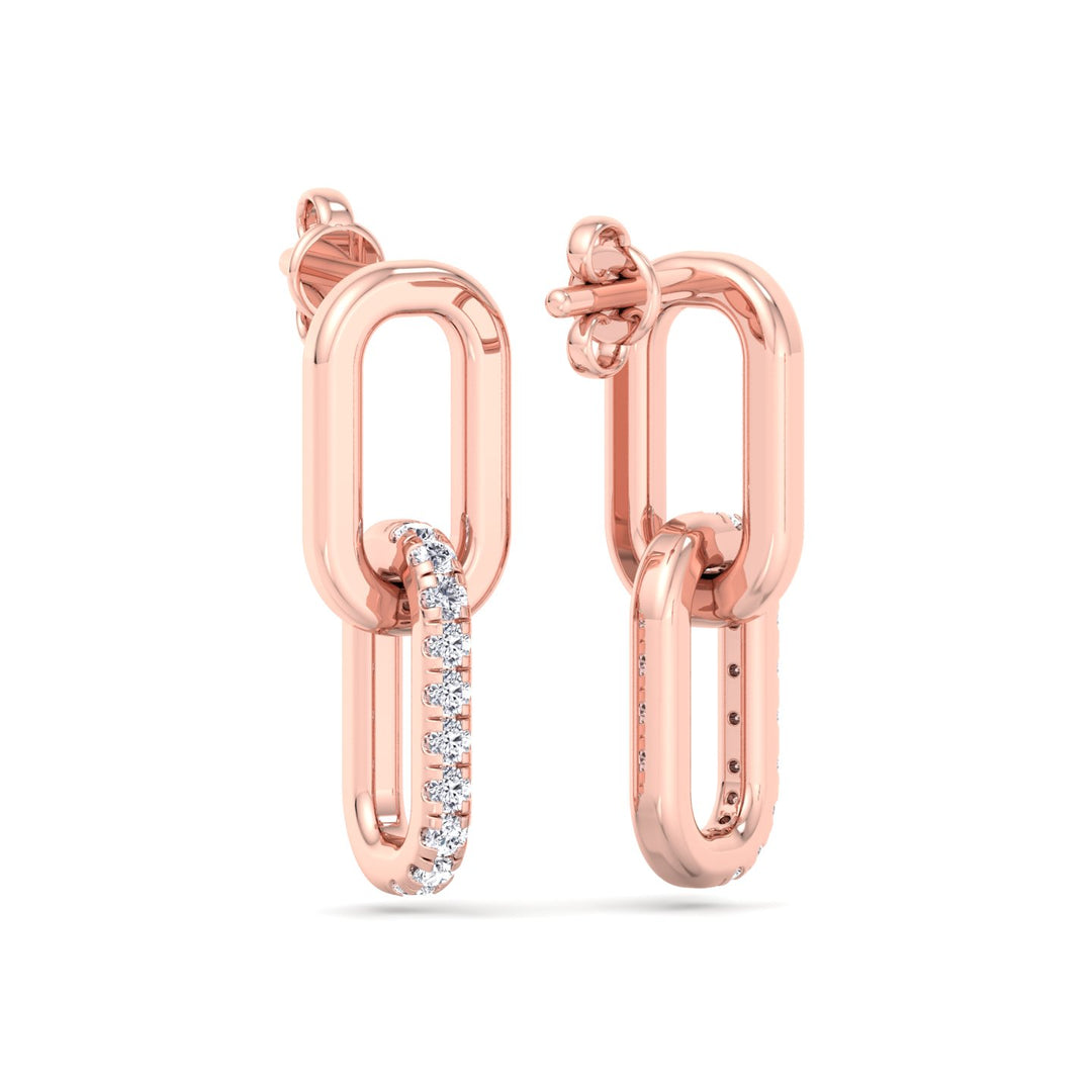 RG Paperclip Chain Lab Grown Diamond Earrings 3