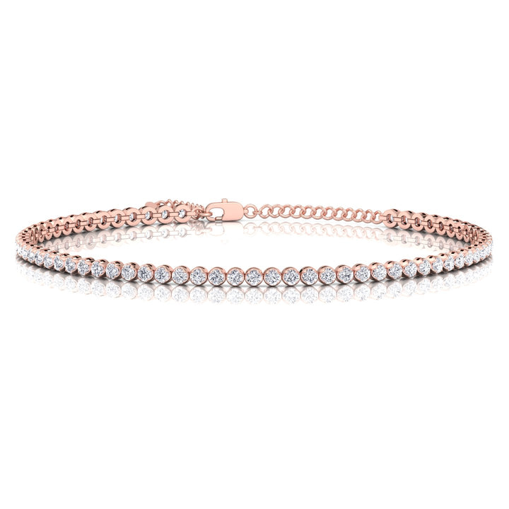 Everyday Dainty Natural Diamond Tennis Bracelet G Color VS2 Clarity .65CT T.W 14K Solid Gold